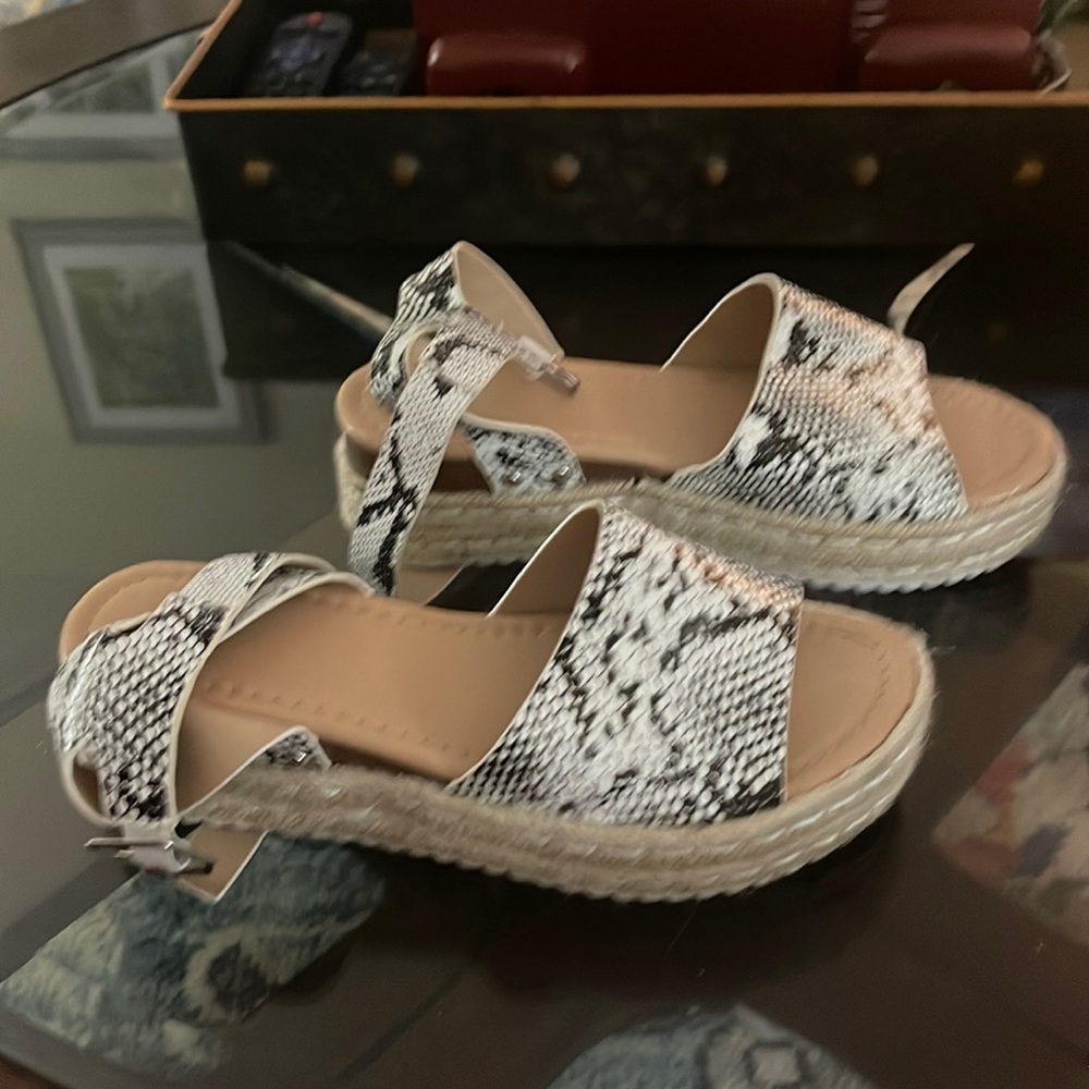 Snakeskin Platform Sandals